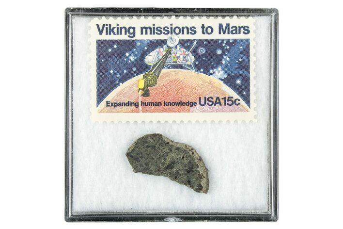 Martian Meteorite ( g) Slice - With Viking Mission Stamp #339999